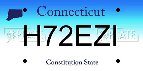 H72EZI Connecticut License Plate