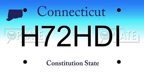 H72HDI Connecticut License Plate