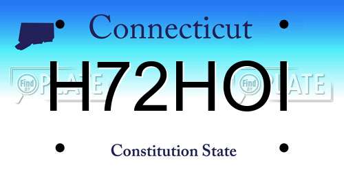 H72HOI Connecticut License Plate