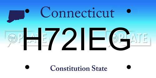 H72IEG Connecticut License Plate