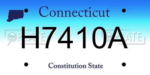 H7410A Connecticut License Plate