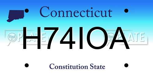 H74IOA Connecticut License Plate