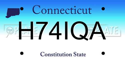 H74IQA Connecticut License Plate