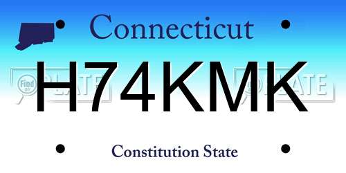 H74KMK Connecticut License Plate