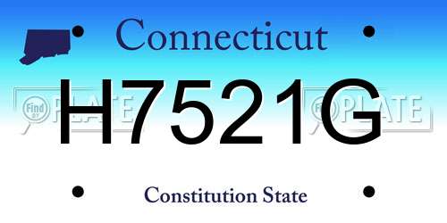 H7521G Connecticut License Plate