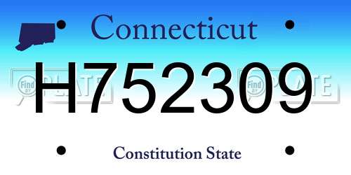 H752309 Connecticut License Plate