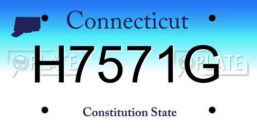 H7571G Connecticut License Plate