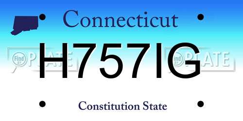 H757IG Connecticut License Plate