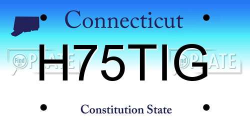 H75TIG Connecticut License Plate