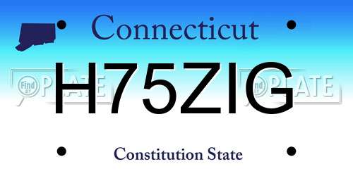 H75ZIG Connecticut License Plate