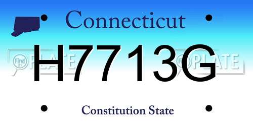 H7713G Connecticut License Plate