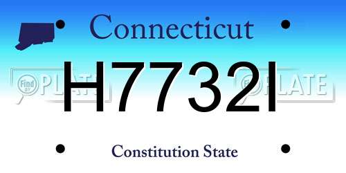 H7732I Connecticut License Plate