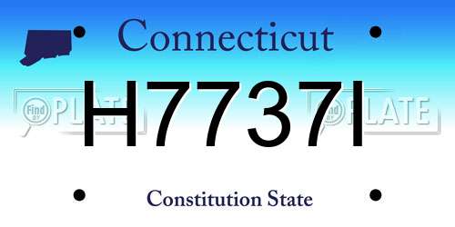 H7737I Connecticut License Plate