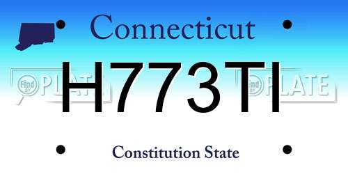H773TI Connecticut License Plate