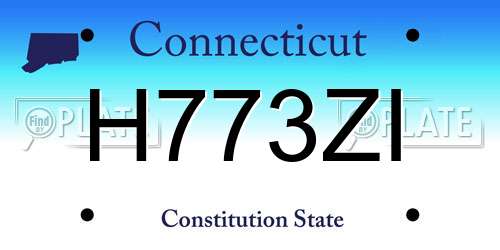 H773ZI Connecticut License Plate