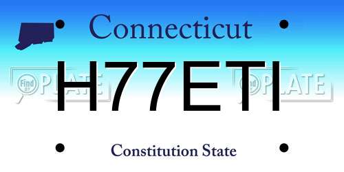 H77ETI Connecticut License Plate