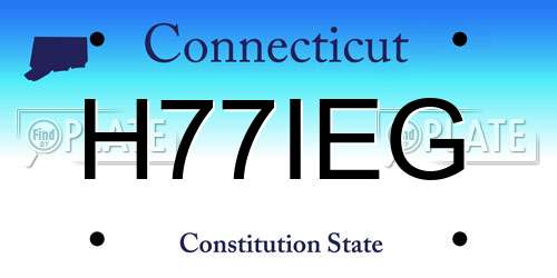 H77IEG Connecticut License Plate