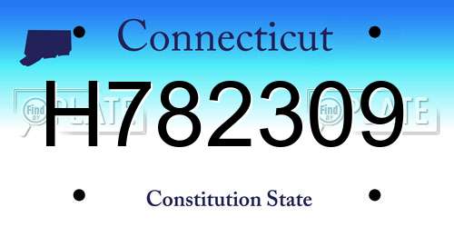 H782309 Connecticut License Plate