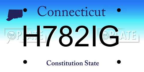 H782IG Connecticut License Plate