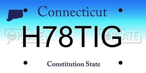 H78TIG Connecticut License Plate
