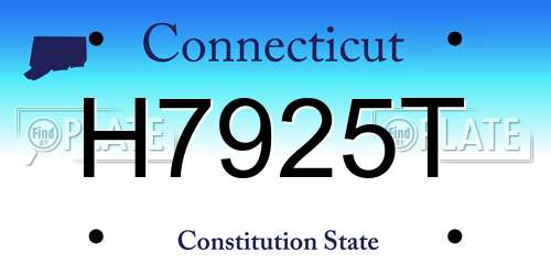 H7925T Connecticut License Plate