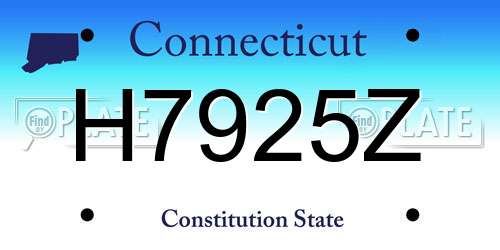H7925Z Connecticut License Plate