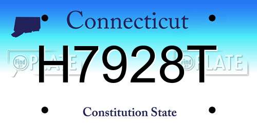 H7928T Connecticut License Plate