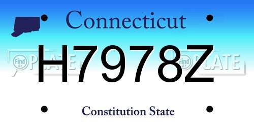 H7978Z Connecticut License Plate