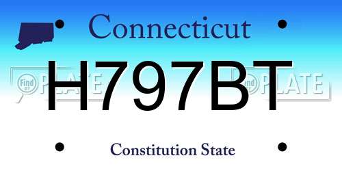 H797BT Connecticut License Plate