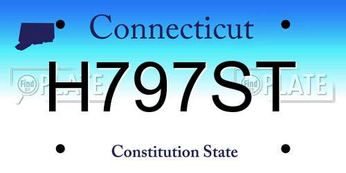 H797ST Connecticut License Plate