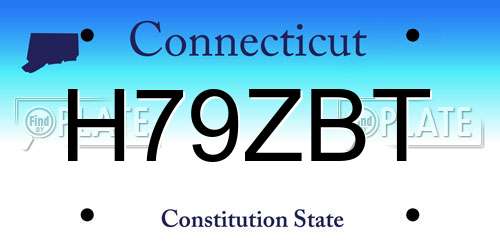 H79ZBT Connecticut License Plate