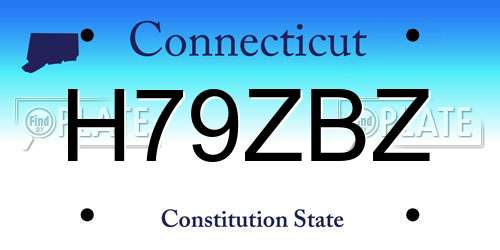 H79ZBZ Connecticut License Plate