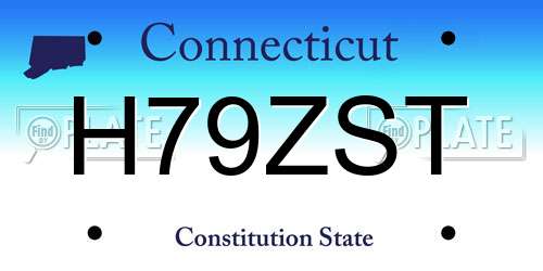 H79ZST Connecticut License Plate