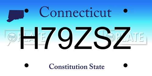 H79ZSZ Connecticut License Plate