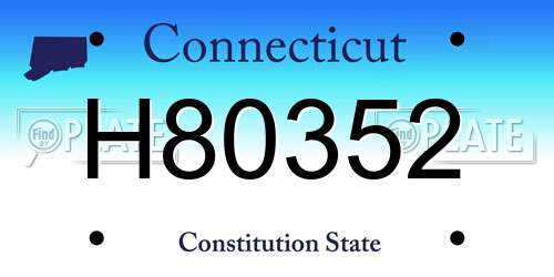 H80352 Connecticut License Plate
