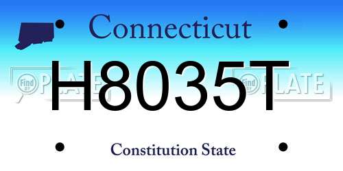 H8035T Connecticut License Plate
