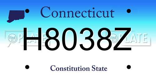 H8038Z Connecticut License Plate