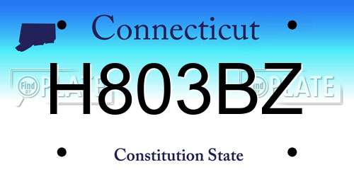 H803BZ Connecticut License Plate