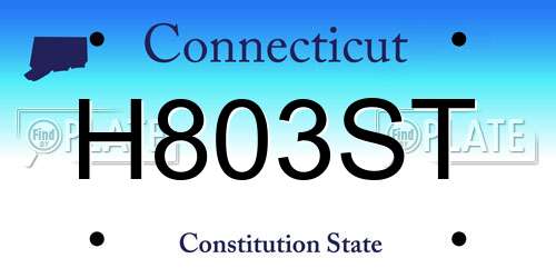 H803ST Connecticut License Plate