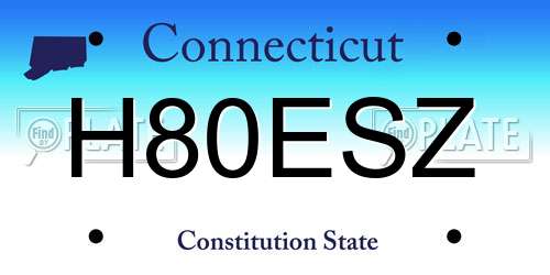 H80ESZ Connecticut License Plate
