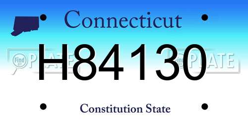 H84130 Connecticut License Plate