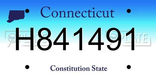 H841491 Connecticut License Plate