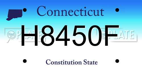 H8450F Connecticut License Plate