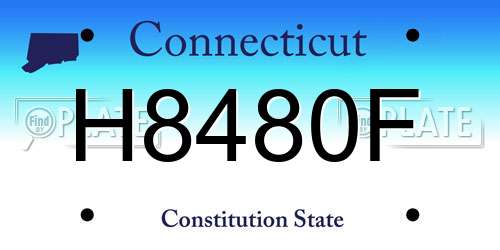 H8480F Connecticut License Plate