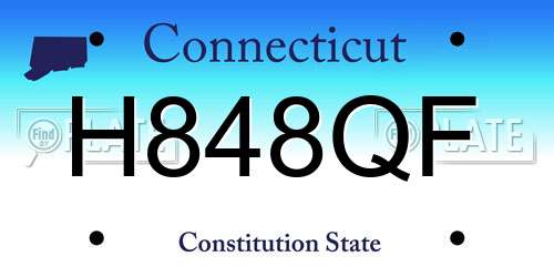 H848QF Connecticut License Plate