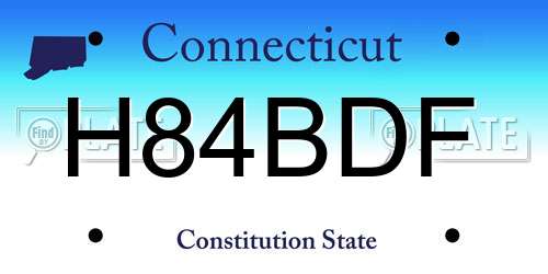 H84BDF Connecticut License Plate
