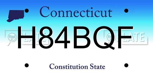 H84BQF Connecticut License Plate