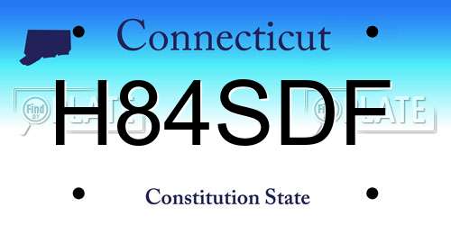 H84SDF Connecticut License Plate