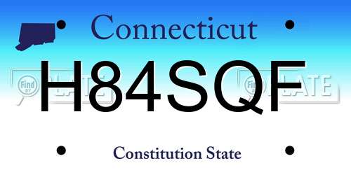 H84SQF Connecticut License Plate