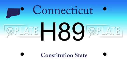 H89 Connecticut License Plate
